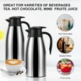 thumbnail image 3 of JOGGEIL Thermal Coffee Carafe 70oz, Double Wall Vacuum Coffee Thermos Stainless Steel Coffee Pot, Thermal Pot Flask 24 Hour Heat Retention for Coffee Tea Beverage, Silver, 3 of 10