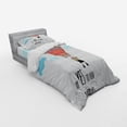 thumbnail image 3 of Ambesonne Cartoon Bedding Set 4 Pcs, Words Hot Air Balloon, Queen, Coral Sky Blue, 3 of 3