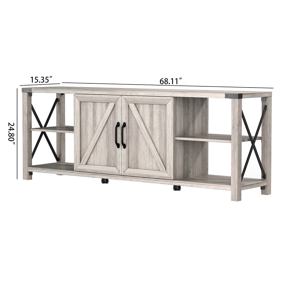 Kadyn 68" TV Stand, Wood TV Console with Storage Cabinets and Shelves, Metal Modern Farmhouse Entertainment Center for TVs up to 78 Inches, Grey Walnut Kadyn 68" TV Stand, Wood TV Console with Storage Cabinets and Shelves, Metal Modern Farmhouse Entertainment Center for TVs up to 78 Inches, Grey Walnut