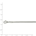 thumbnail image 3 of White Stainless Steel necklace Box chain 16 in 2.5 mm, 3 of 3