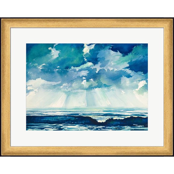 Great Art Now Clouds and Ocean by Bruce Nawrocke, Framed Wall Art, 25.25W x 20.25H