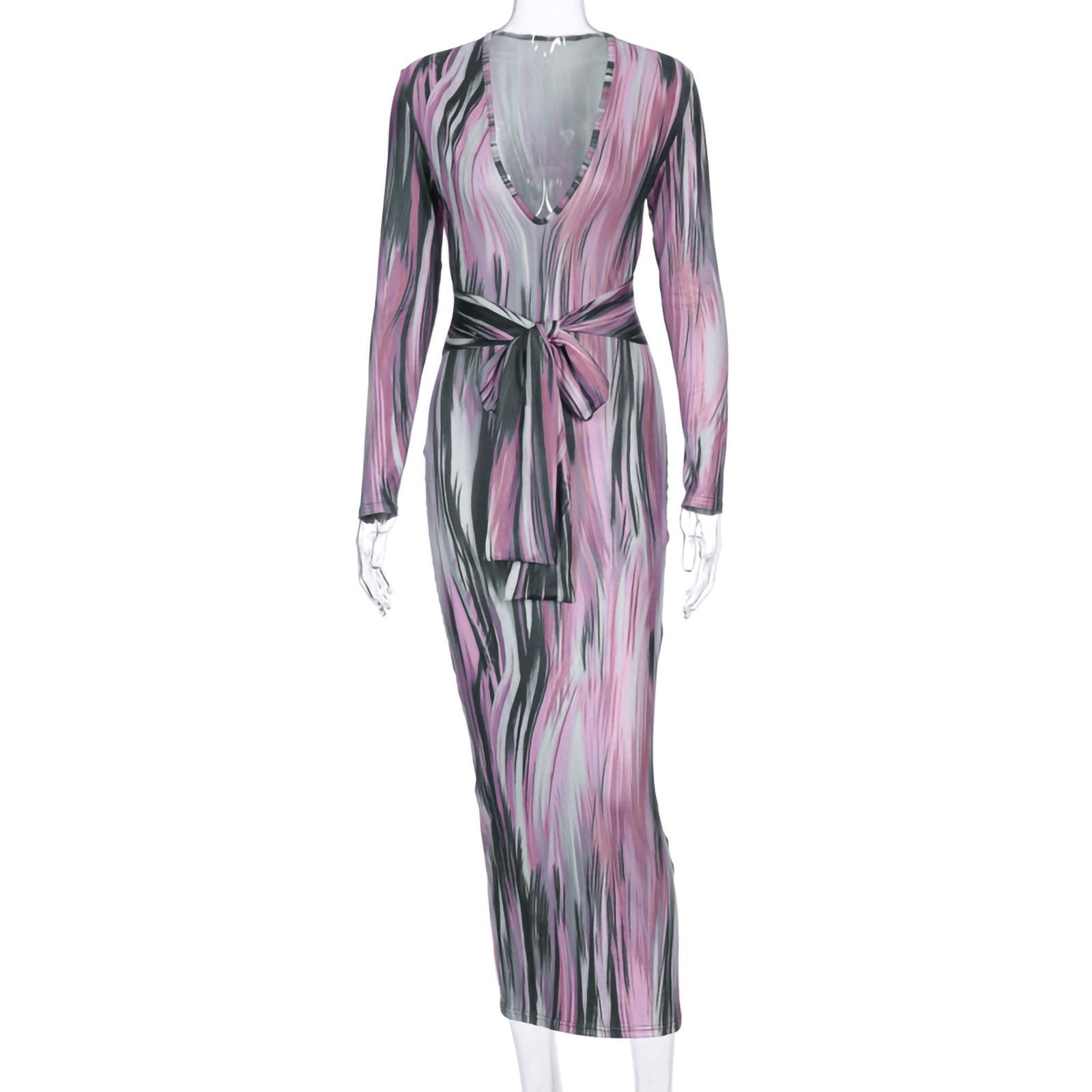 joyfunear brush stroke print tie waist bodycon dress Our Joyfunear Ruched Cami Bodycon Dress is such a vibe