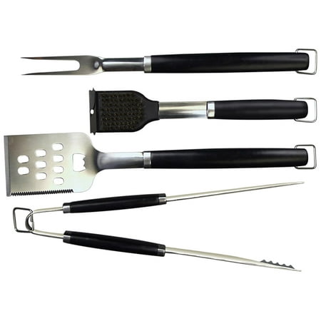 Perfect Chef 3 Piece Tool - Perfect Chef Barbecue Tool Set (4-Piece) - CC1005, Set includes 3-in-1 spatula, tongs, fork and grill brush By CharcoalWalmartpanion