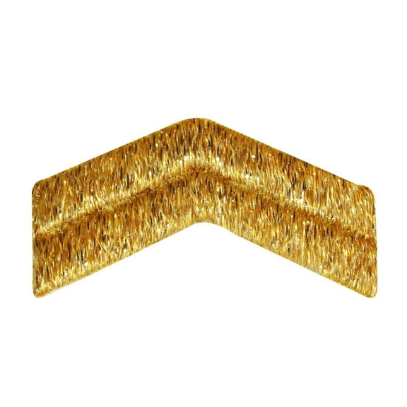 ID 9185 Gold Chevron Military Rank Patch Insignia Embroidered Iron On Applique