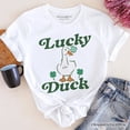 thumbnail image 6 of Lucky Duck St Patrick&rsquo;s Day Shamrock T-Shirt, Cute Clover Tee, 6 of 6