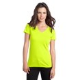 thumbnail image 1 of District Threads Juniors Concert Tee V-Neck. Neon Yellow. XL., 1 of 1
