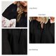 thumbnail image 4 of Top casual de mujer de manga larga con cuello redondo y empalme de encaje para primavera y otoño Negro XXL, 4 of 5