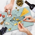 thumbnail image 3 of Cartoon Cutting Board, Themed Heat Balloon with Clouds and Circles Hand Print Sketch Style, Decorative Tempered Glass Cutting and Serving Board, Large Size, Black and White, by Ambesonne, 3 of 4