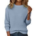 thumbnail image 3 of Plus Size Winter Coats Women Hoodie Solid Color Loose Ladies Sweater One Word Shoulder Exposed Shoulder Hood Sweater Features:, 3 of 9