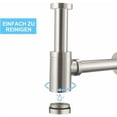 thumbnail image 4 of Laiton Siphon de Lavabo Nickel Brossé, Universel Syphon Design 1 1/4 x 32mm, Réglable Anti Odeur, Inox acier inoxydable, 4 of 5