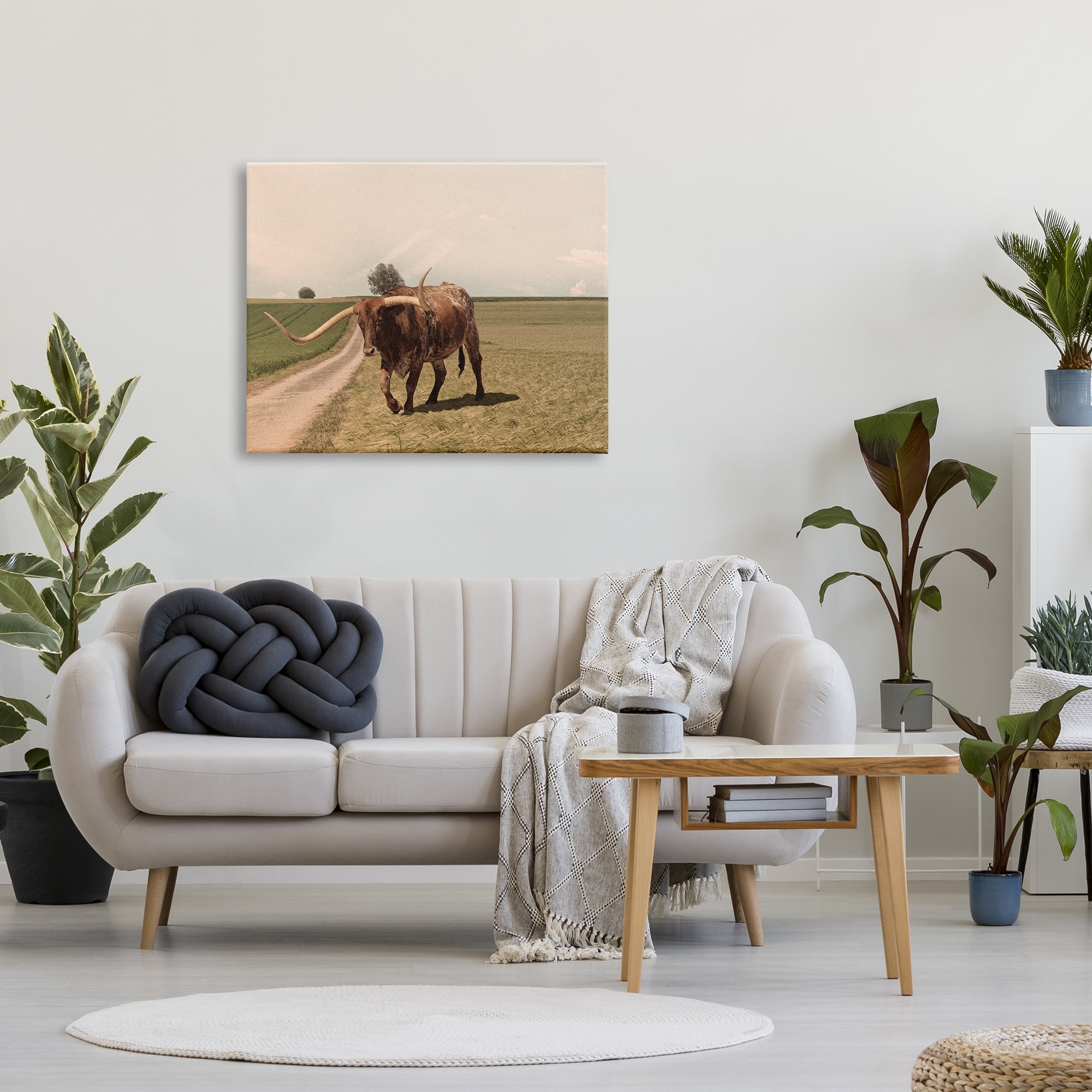 Stupell Industries Longhorn Cattle Grazing Scenic Countryside Landscape Photograph Gallery Wrapped Canvas Print Wall Art, Design by Marcus Prime