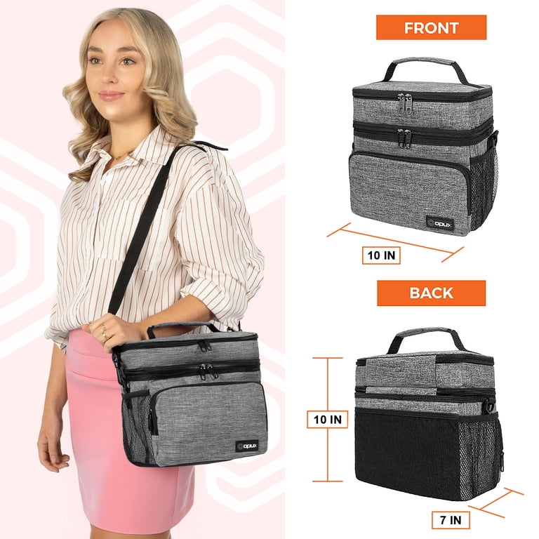 OPUX, Insulated Lunch Bag, Double Deck, Leakproof and Thermal