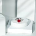 thumbnail image 4 of Rosec Jewels Created Ruby Solitaire Engagement Vintage Ring with Diamond (8 mm Cushion Cut Ruby), 14K White Gold, US 11.00, 4 of 8