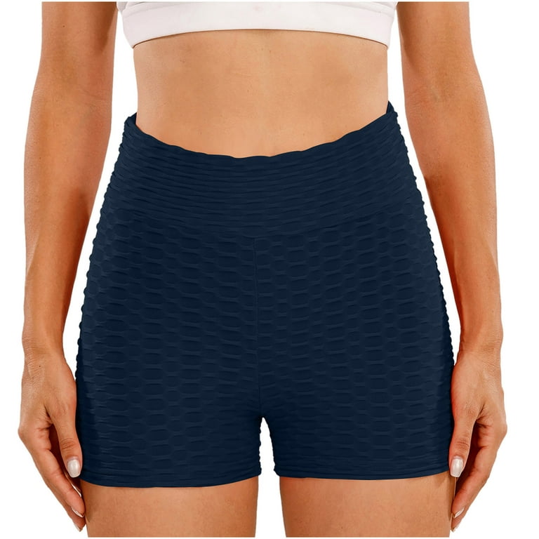 YWDJ Workout Shorts for Women 2pc Basic Slip Bike Shorts Compression  Workout Leggings Yoga Shorts Pants Navy XL