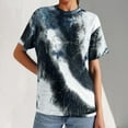 thumbnail image 2 of Shirts for Women Tie Dye Tops Casual Short Sleeve Round Neck Tees Summer Women's T Shirts Black M, 2 of 4