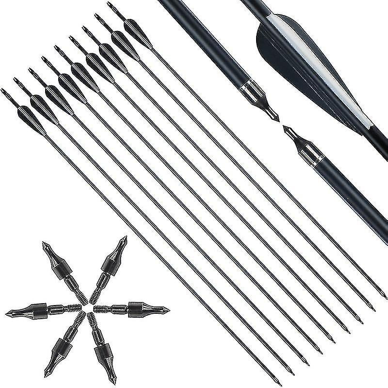Tir à l'arc 7mm fibre de verre flèche colonne vertébrale 900 cible de tir chasse arc classique et flèche colle flèche Point aubes en plastique accessoires