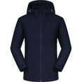 thumbnail image 1 of LSLJS Women Solid Rain Jacket Outdoor Hooded Raincoat Windproof Top( Navy, L), 1 of 2