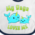 thumbnail image 4 of Inktastic My Yaya Loves Me- Cute Narwhal Boys or Girls Baby Bib, 4 of 4