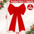 thumbnail image 2 of Pakyozj 8PCS Red Bows Christmas Decorations, 12 x 18 Inches Outdoor Christmas Bows, Red Velvet PVC Hanging Large Xmas Decor Indoor Outdoor Velvet Xmas Party Supplies for Wreath Stairs, 2 of 7