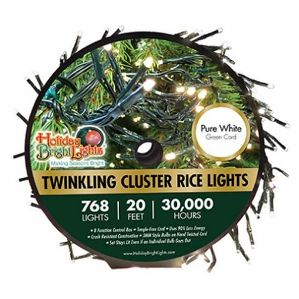 Holiday Bright Lights 266760 LED Cluster Rice Light Set, Warm White