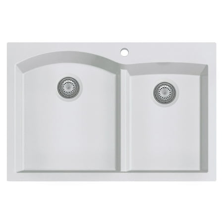 Alfi Ab3320di W White 33 Double Bowl Drop In Granite Composite Alfi Ab3320di W White 33 Double Bowl Drop In Granite Composite Kitchen Sink
