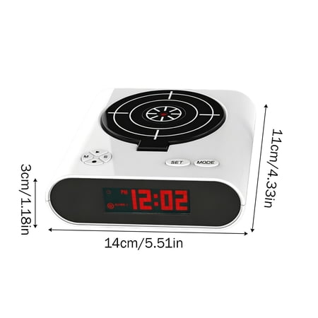 StlyGar and Alarm Clock with Shooting Digital Timer Alarm Clock Interactive Wake You Shoot Personalized LED Display Bedside Kids Adults Fun Gift Bedroom Office