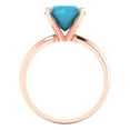 thumbnail image 4 of 2.5 ctw Solitaire Anniversary Ring for Women | Round Cut Simulated Turquoise | Hyperallergenic Solid 18K Rose Gold, 4 of 5