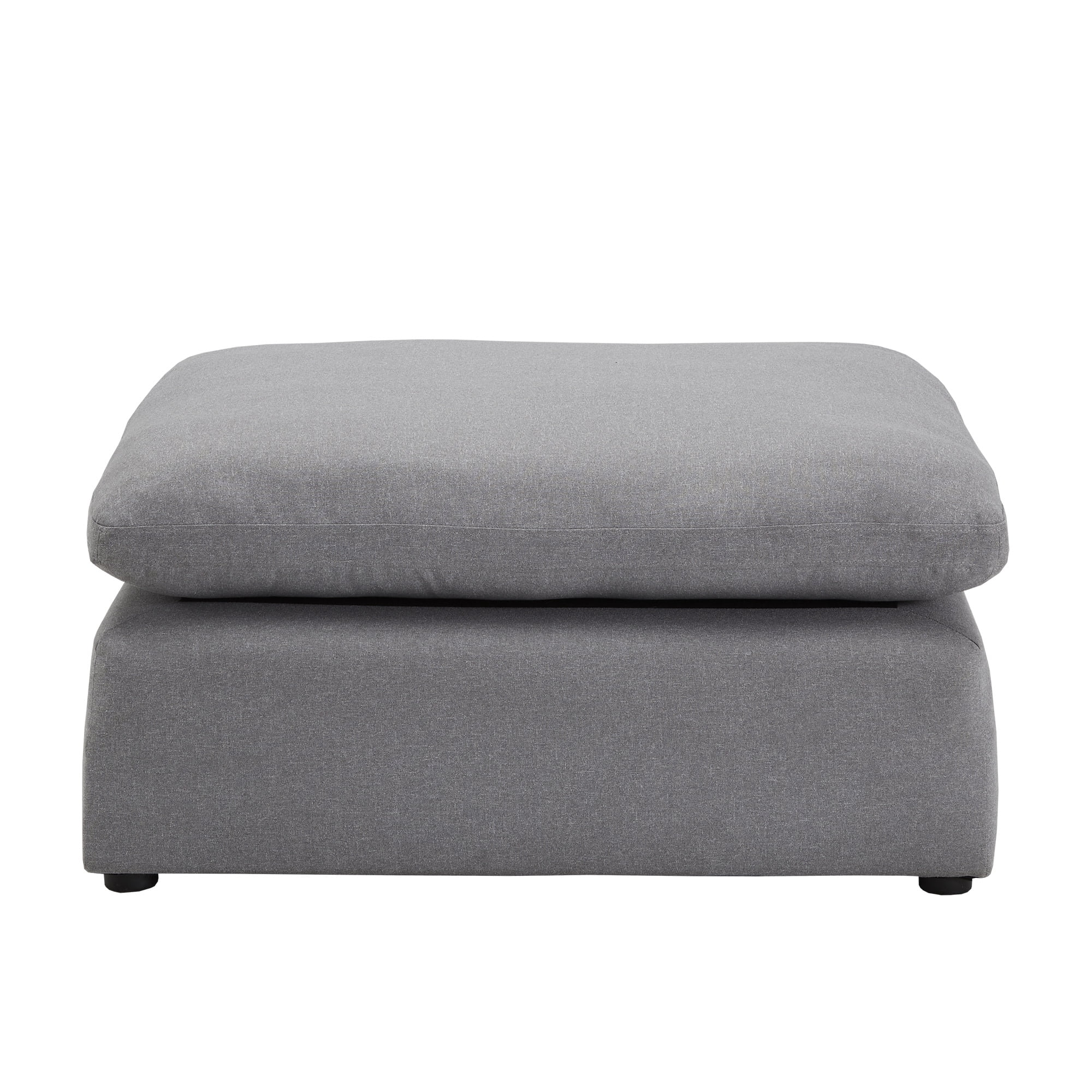 Weston Home Monico Grey Linen Weave Down Blend Ottoman, Ottoman Only