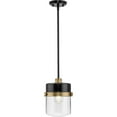 thumbnail image 4 of Beckner Collection One-Light Matte Black Clear Glass Urban Industrial Pendant Light, 4 of 9