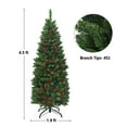 thumbnail image 3 of Costway 4.5Ft Pre-lit Hinged Pencil Christmas Tree w/Pine Cones Red Berries & 150 Lights, 3 of 12