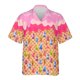 thumbnail image 3 of Camisa hawaiana con estampado 3D de helado abstracto para hombre, camisas hawaianas con estampado de paletas de dibujos animados, blusas casuales holgadas, blusas de manga corta, 3 of 5