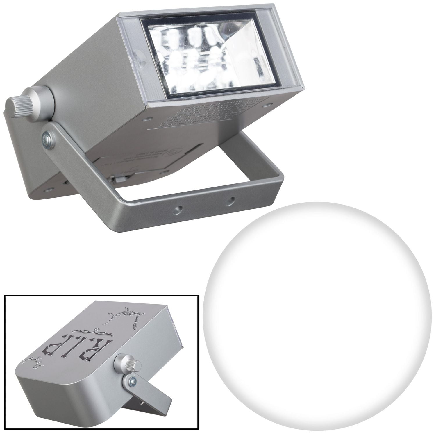 Boîte à lumière LED clignotante d’Halloween - Boîtier argent (blanc)