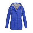 thumbnail image 3 of Mode Femmes Imperméable à Capuche Manches Longues Fermeture à Glissière Pluie, 3 of 3