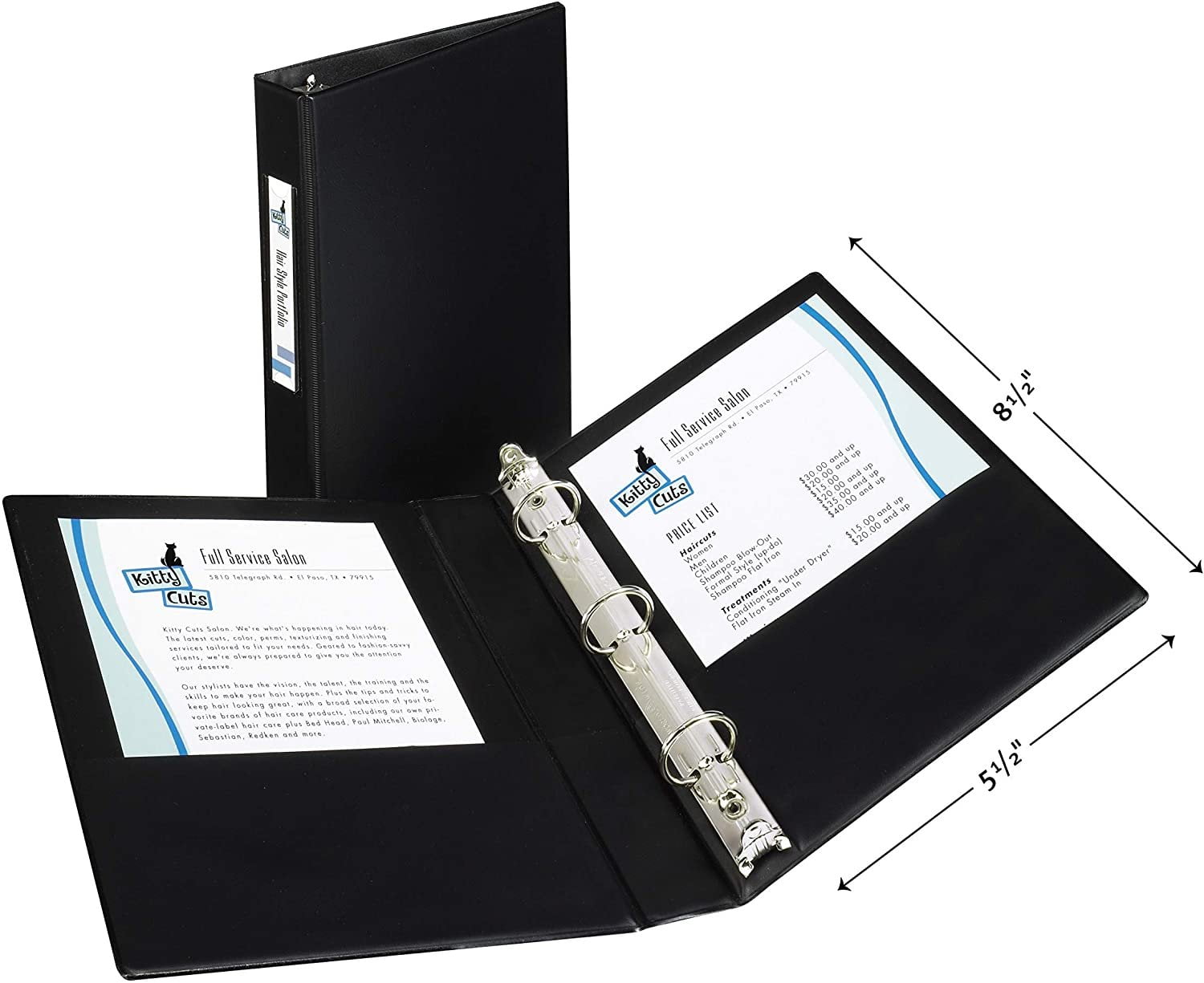 Avery Mini Binders, 5.5" x 8.5", 1 Inch Round Rings, Black, Durable Ring Binder, Label Holder, 6 Pack 27257