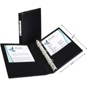 Avery Mini Binders, 5.5 x 8.5, 1 Inch Round Rings, Black, Durable Ring Binder, Label Holder, 6 Pack 27257
