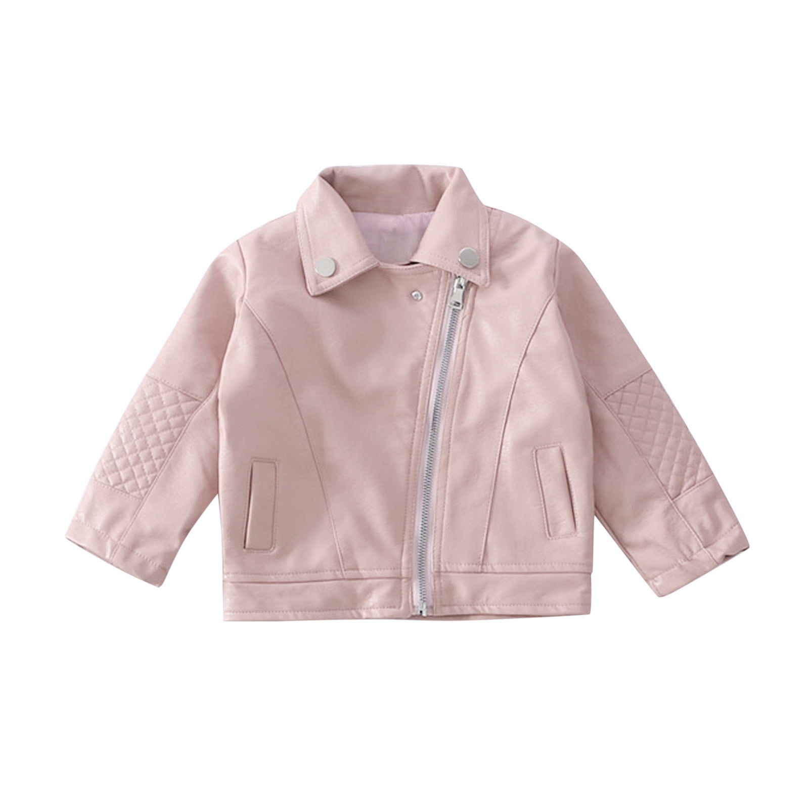 nsendm Big Kid coat 4t Hooded Jacket Girl Autumn Baby Short Coat Turn down Toddler Clothes Winter Outwear Leather Toddler Designer Girls Clothes Pink