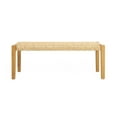 thumbnail image 2 of Outdoor Backless Garden Bench, Acacia Wood Public Rest Seat for Patio Garden, Teak Brown, 2 of 10