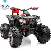 Joyracer 4WD ATV for Kids, 24 Volt Ride on Toys, Power ATV Wheels with 800W Motor, Remote, Bluetooth Music, Horn, LED for Big Kids Gift, Red
