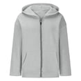 thumbnail image 3 of Abcomgle Girls Zip Up Sweatshirt 10-12 Loose Fit Full-Zip Kids Jacket Cute Solid Jacket Sweatshirt Girl Casual Winter Hooded Hoodies for Girls with Pockets, 3 of 4