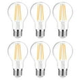 thumbnail image 1 of Bombillas LED de filamento Ascher A19, 6 W, 2700 K, E26, paquete de 6, 1 of 9