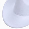 thumbnail image 4 of NOLDARES Kids Cowboy Hat Classic Dress Hat for Boys Girls Fedora Hats for Kid Felt Cap(White,4-10 Y), 4 of 9