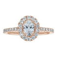 thumbnail image 5 of 14K Rose Gold 1 cttw. Certified Diamonds Oval-cut Halo Engagement Ring by Hollywood Hills Jewelers, 5 of 6
