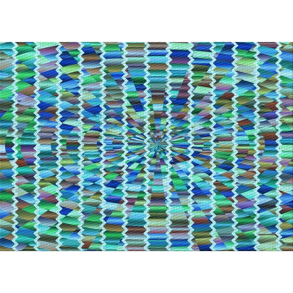Ahgly Company Indoor Rectangle Patterned Turquoise Green Area Rugs, 6' x 9'