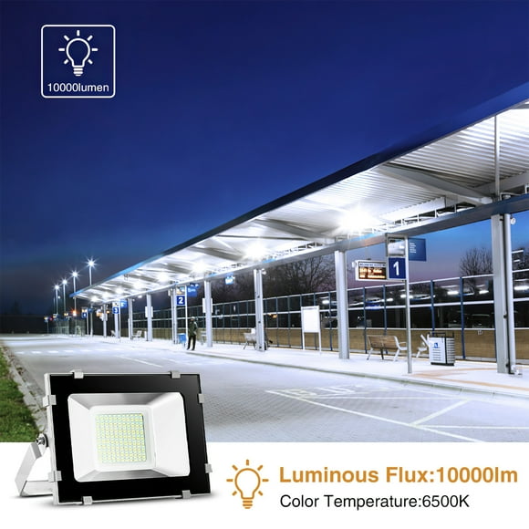 Homaapack 3 Pack 100W LED Flood Light Outdoor, 20000LM Super Bright Work Light with Plug, 6500K Cool White, IP65 Waterproof Outdoor Floodlights for Yard, Garden, Playground