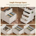 thumbnail image 4 of SEDETA Farmhouse L Shaped Office Desk with 6 Drawer, Reversible Computer Desk with Power Outlet, Hutch for Home Office/Two Person, Corner Desk with File Drawer & Printer Storage Shelves, White, 4 of 9