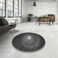 thumbnail image 4 of Ahgly Company Machine Washable Indoor Square Transitional Charcoal Black Area Rugs, 4' Square, 4 of 7
