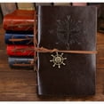 thumbnail image 2 of Cuaderno de escritura de cuero 4PCS-A5, cuaderno de notas con espiral náutica Vintage en blanco, cuaderno de bocetos, viaje para escribir, 2 of 5