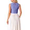 thumbnail image 3 of INSPIRE CHIC Women's Blouse Sleeveless Vintage Summer Ginham Tops XS Royal Blue, 3 of 5