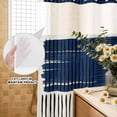 thumbnail image 3 of No Hook Shower Curtain, Navy Blue Striped Shower Curtains for Bathroom with See Through Top Window, Farmhouse Stripes Modern Abstract Art Waterproof & Washable Bath Curtain Narrow 54"x78", 3 of 9