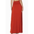 thumbnail image 2 of TheMogan Women's Casual Lounge Solid Foldable High Waist Draped Jersey Relaxed Long Maxi Skirt Copper S, 2 of 7